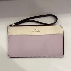 kate spade Lavender and Cream Wristlet